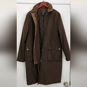 Lauren Ralph Lauren Cotton Twill Corduroy Chore Coat Olive Green Brown XLarge